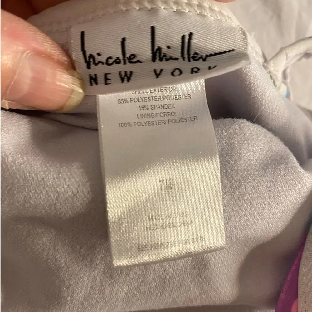 Retro Floral Cutout One-Piece Swimsuit Multicolor Nicole Miller New York 7/8